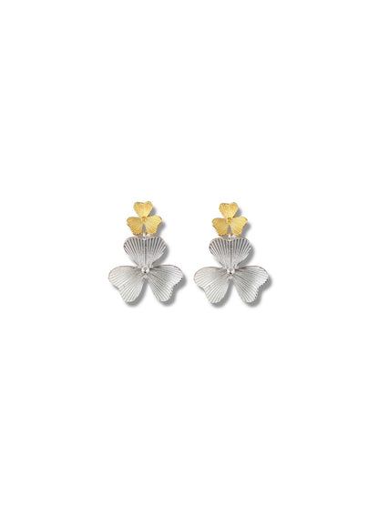 Floral Two-Tone Earrings