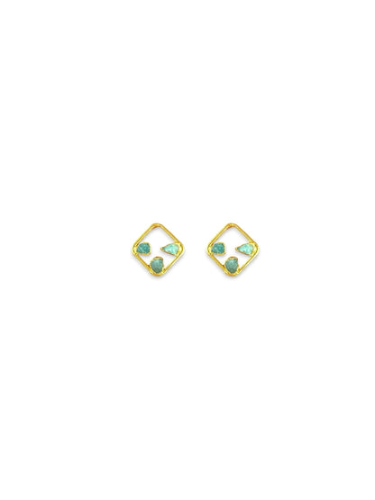Aquamarine Square Earrings
