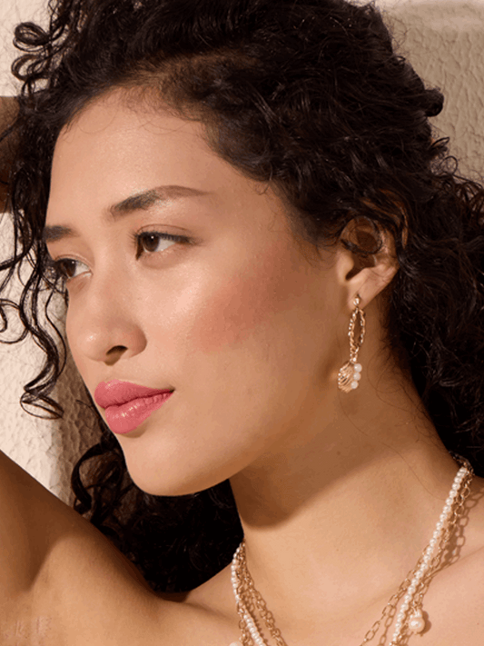 Shell Drop Hoop Earrings 