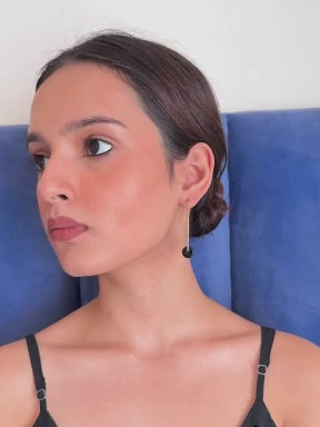 Black Onyx Roller Earrings