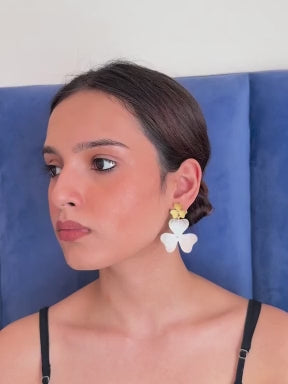Floral Two-Tone Earrings