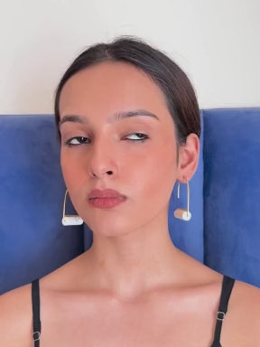 White Onyx Roller Earrings