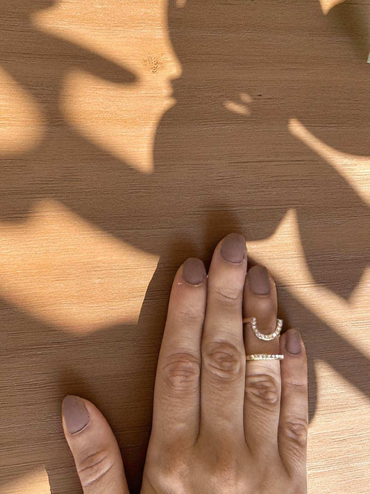 Gold Crescent Nail Ring 