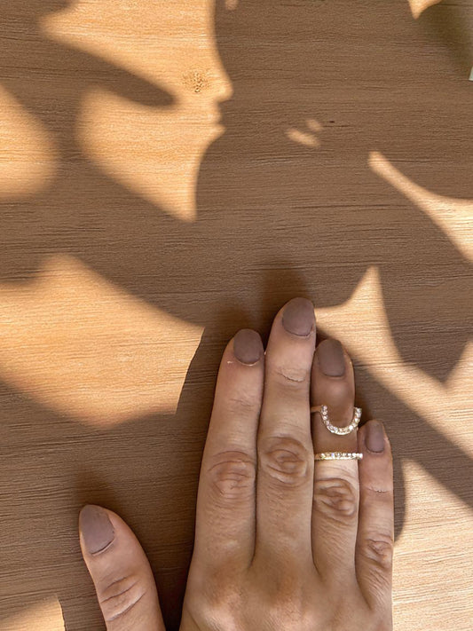 Gold Crescent Nail Ring